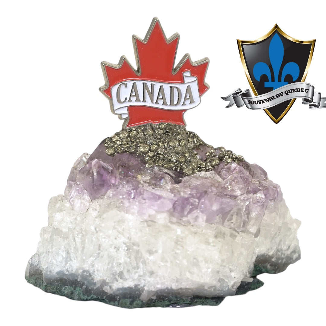 Large Canadian maple leaf AMETHYST FIGURINE.