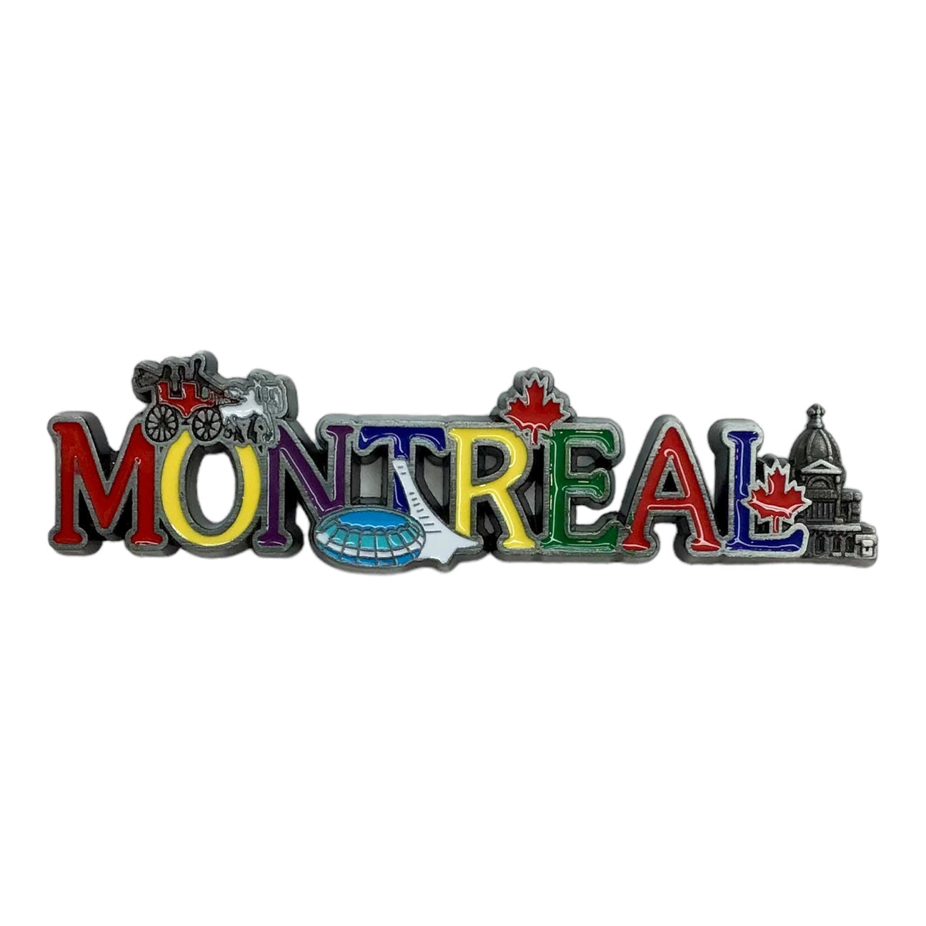 Montreal city colourfull metal magnet