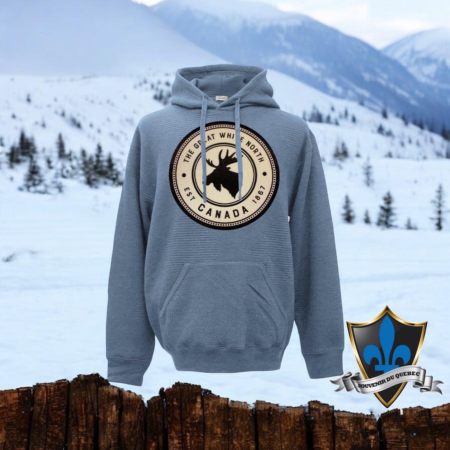 CANADA GREAT WHITE NORTH MOOSE ON HOODIE