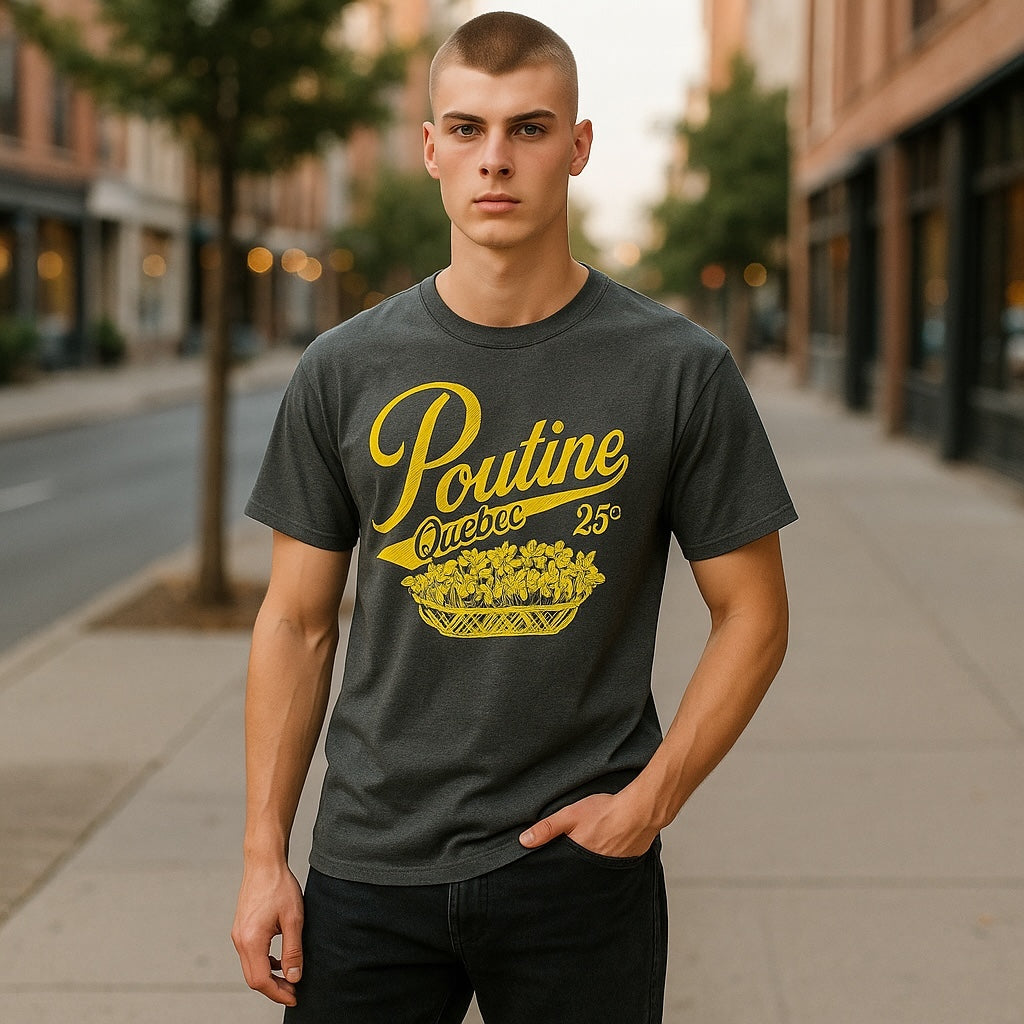 Adult Quebec POUTINE Souvenir T shirt.