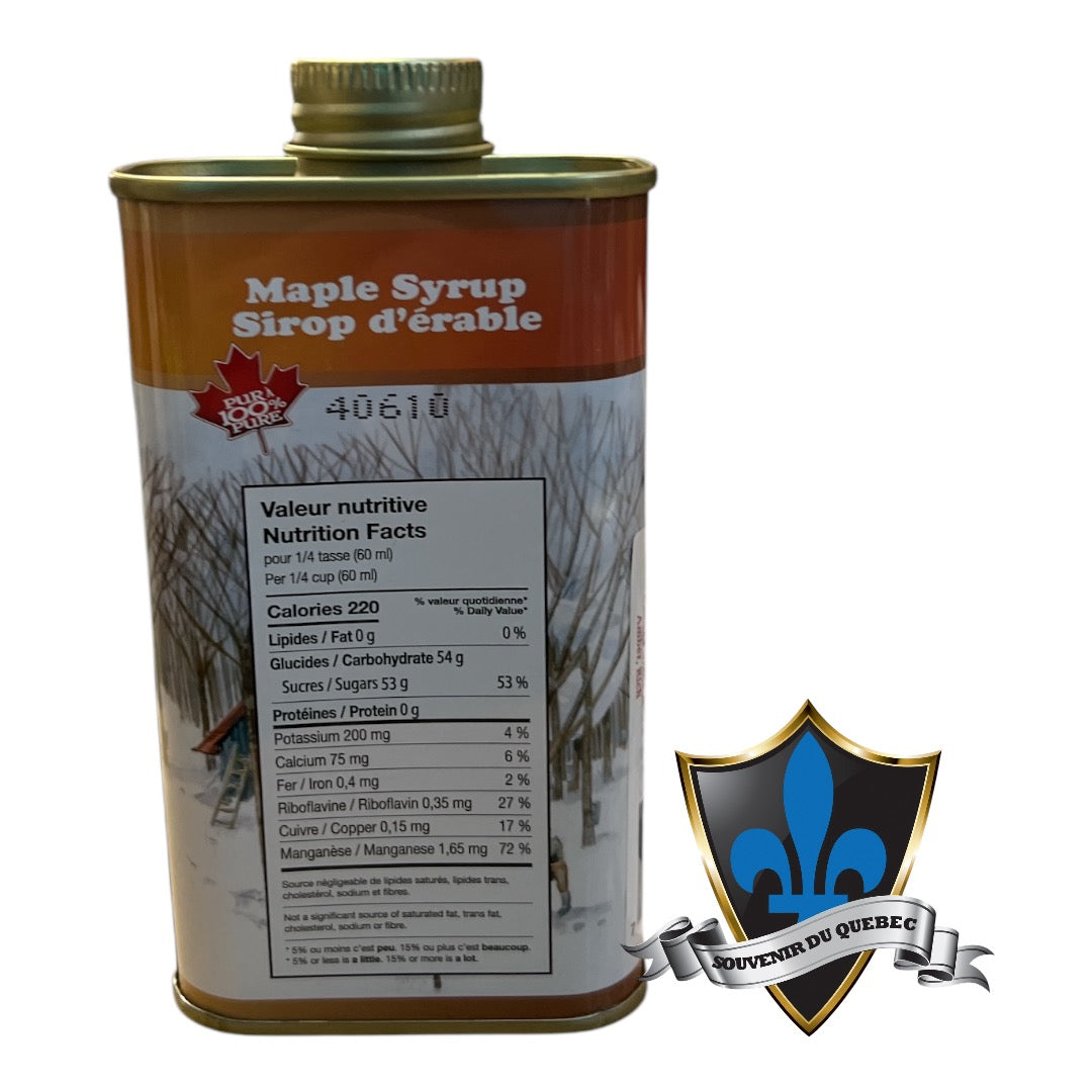 Classic Quebec Maple Syrup Tin Can - 250ml.