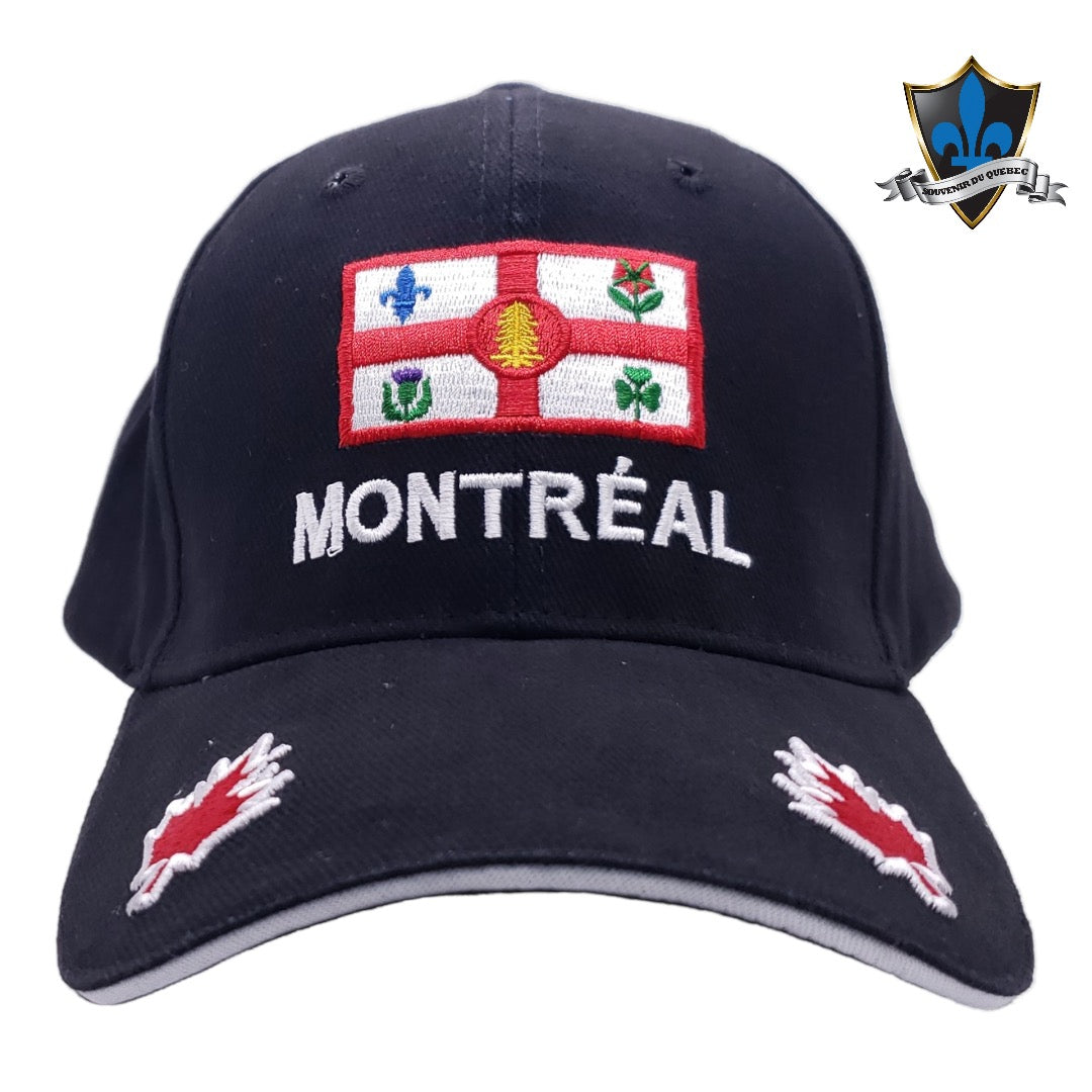 Montreal baseball Cap with Montreal flag.