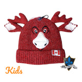 Bonnet d'hiver doux et chaud en forme d'élan pour enfants et jeunes.