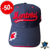 Casquette en feuille d'érable avec inscription de Montréal.