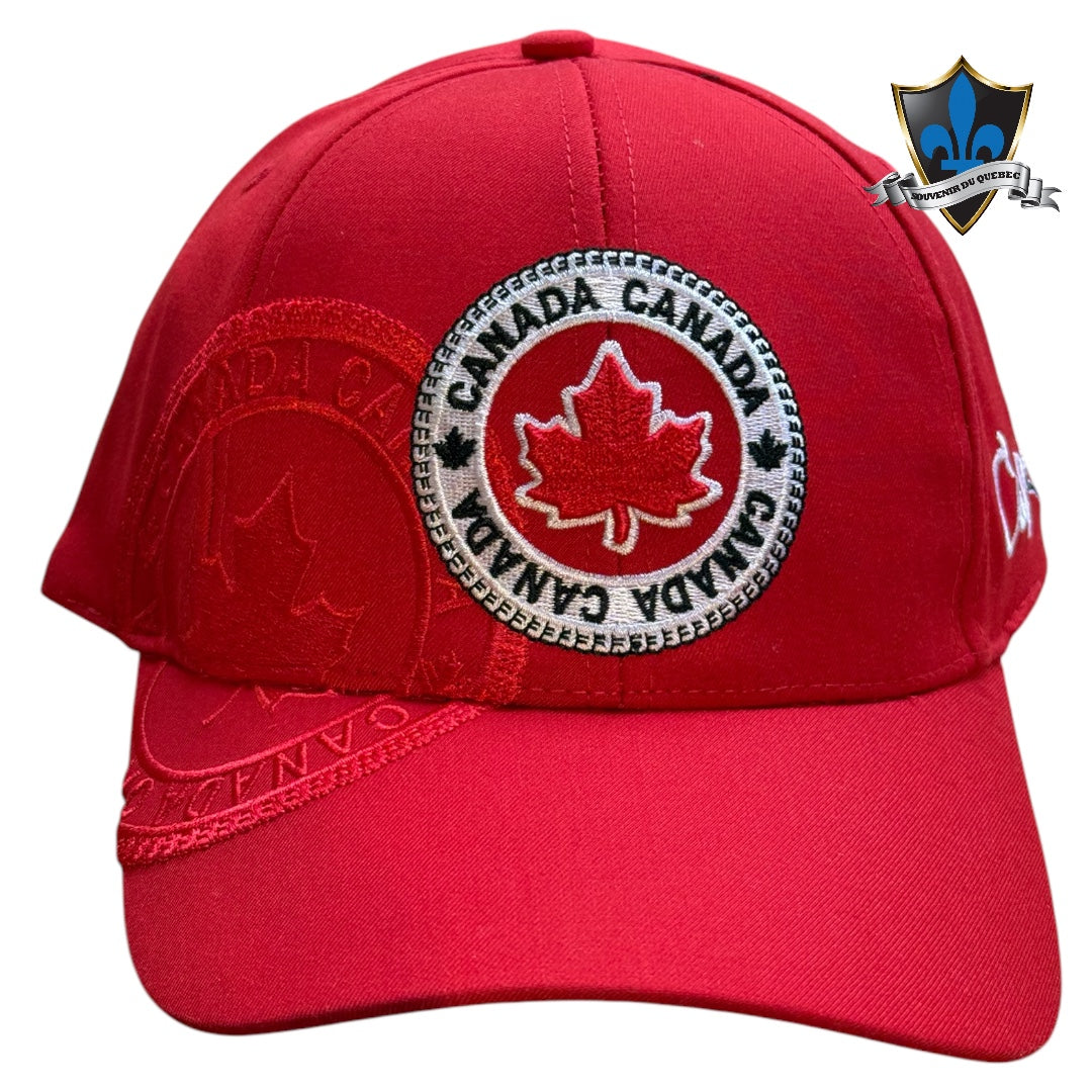 Canada patch cap embroidered leaf.