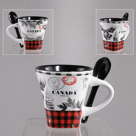CANADA 4oz ESPRESSO CUP+spoon+box.