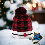 Bonnet d'hiver chaud à carreaux Canada Sport.