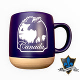 CANADA SAND BLAST MUGS MOOSE Brown Blue Canadian mug