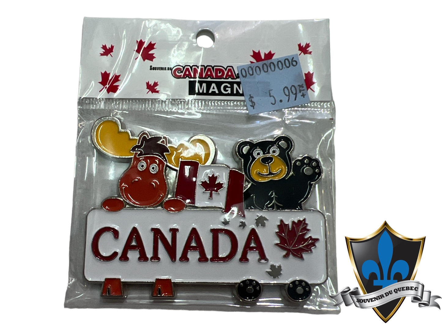 Aimant en métal orignal et ours du Canada.