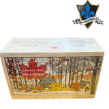Boîte en bois avec 25 sachets de thé à l'érable