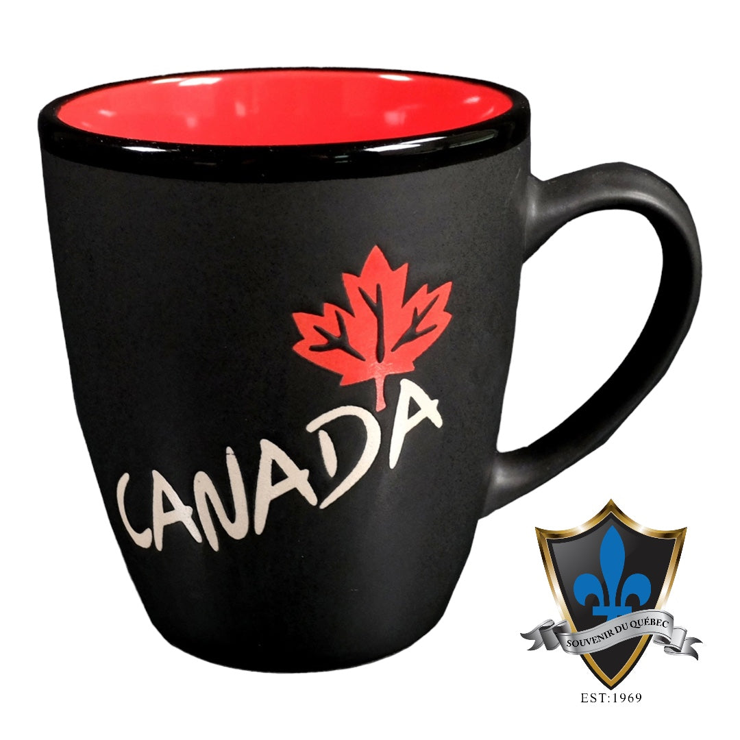 Black red canada Mug 11OZ.  Souvenir Du Quebec
