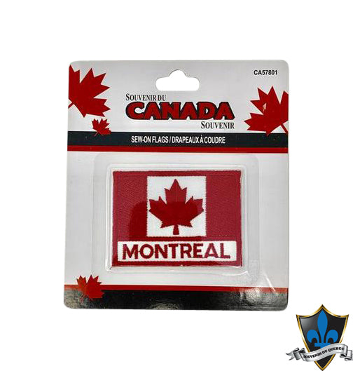 Montreal Canada Flag Iron On Patch - Souvenir Du Quebec, Maple Syrup, Souvenirs, Montreal