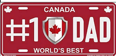 #1 Dad Canada License Plate Decoration Funny Joke.30cm by 15cm.