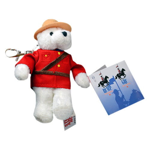 Rcmp polar bear Cute Plush Stuffed animal key chain.