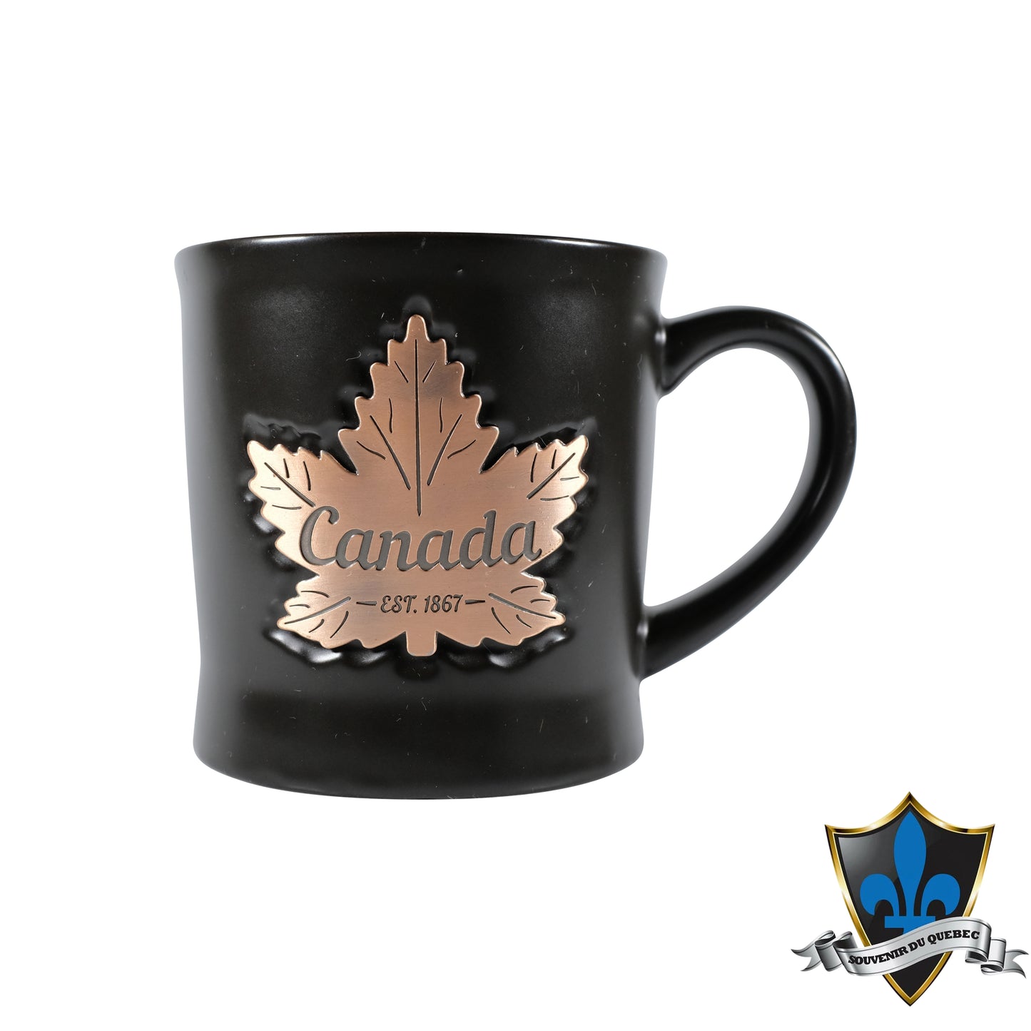 CERAMIC Black Copper Maple Leaf Mug