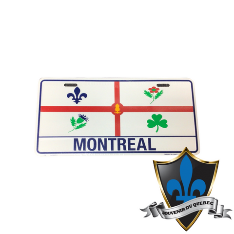 Plaque d'immatriculation du drapeau de Montréal 30cm x 15cm.