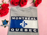 Adult Souvenir T shirt  Montreal Quebec flag
