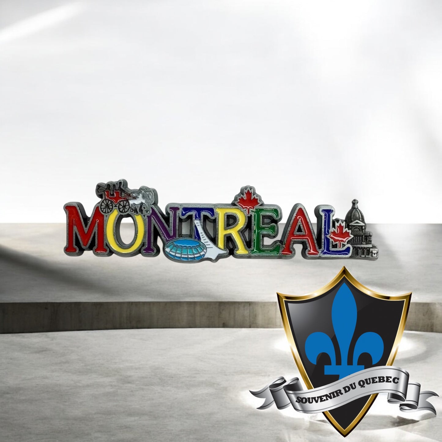 Montreal city colourfull metal magnet
