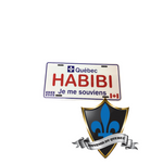 Montreal Quebec HABIBI License Plate 30cm x 15cm.