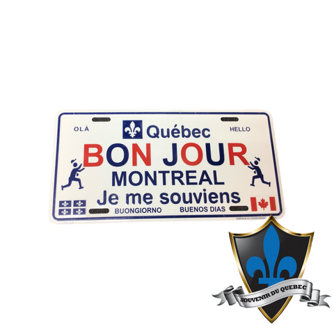 Montreal Bonjour License Plate.