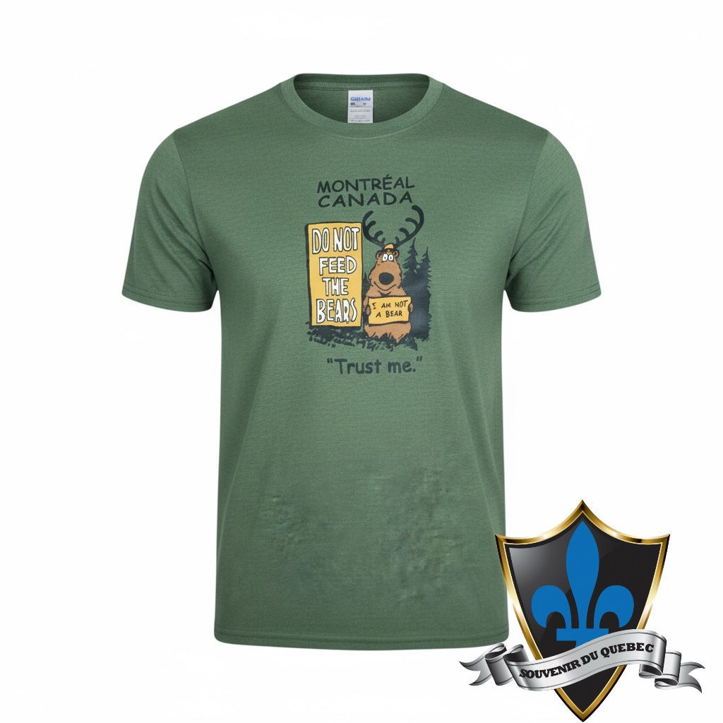 Adult Montreal T shirt DONT FEED THE BEARS