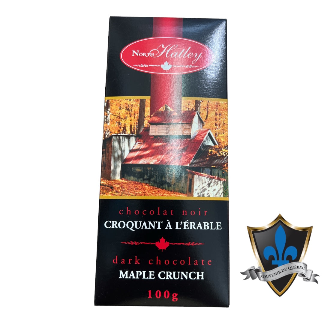 Croquant à l'érable du Québec Chocolat noir 100gr.