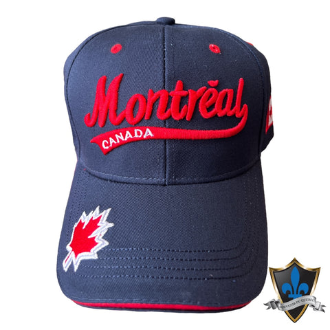 Montreal script maple leaf cap.