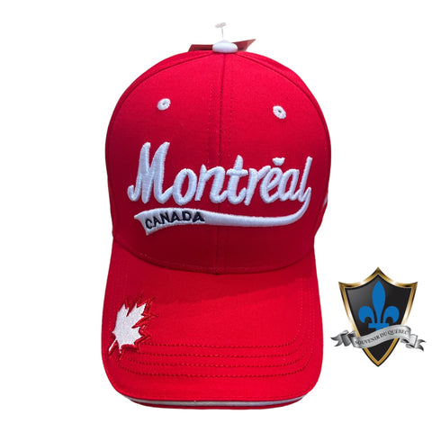 Montreal script maple leaf cap.