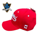 Montreal script maple leaf cap.