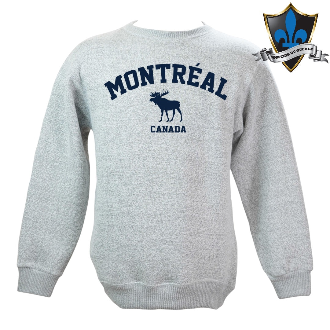 APPLIQUE MOOSE DE L'EMB DE MONTRÉAL SUR COL ROND NANTUCKET ADULTE.