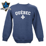 QUÉBEC EMB FLEUR DE LIS BLANCHE SUR COL ROND NANTUCKET ADULTE