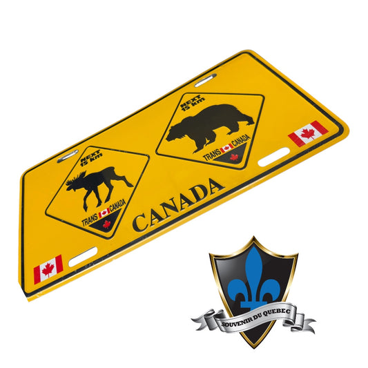 Plaque d'immatriculation de l'ours Moose de Montréal 30 cm x 15 cm.