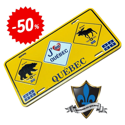 Quebec Moose Bear License Plate 30cm X 15cm.