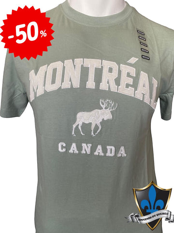 T-shirt adulte avec écusson d'orignal de Montréal.