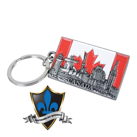 Canada scene and flag keychain