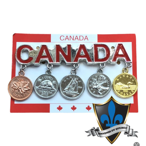 Canada magnet with Canadian coin money