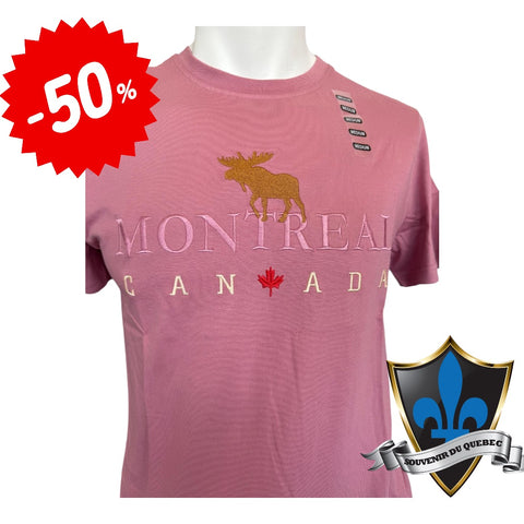 Adult Montreal Canada embroidery Souvenir T shirt .