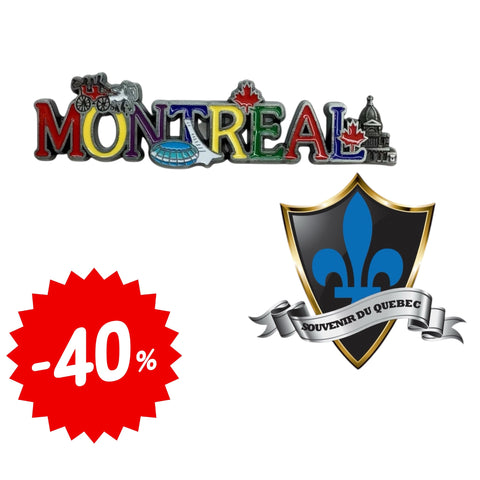 Montreal city colourfull metal magnet