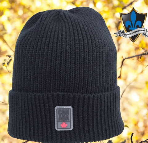 Black CANADA maple leaf Beanie.