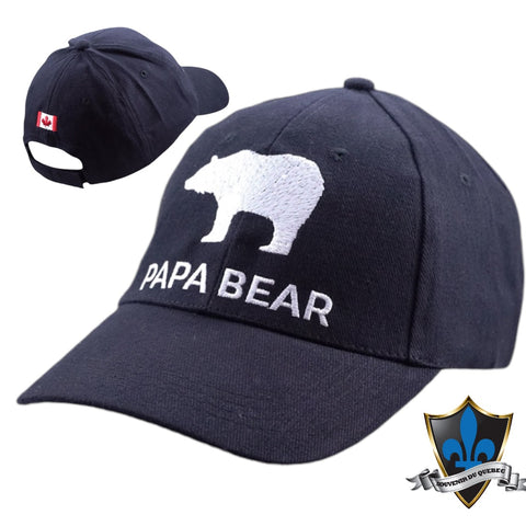 Papa  Bear black baseball cap.