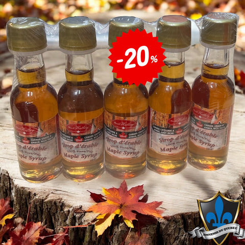 5 X 30 ml Canadian Maple syrup Bottles.