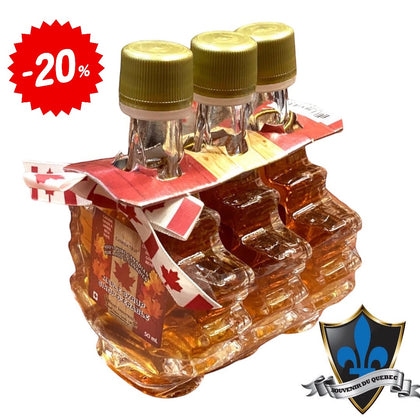 3 X 50 Ml Canadian Maple syrup Maple Leaf Shaped Bottles