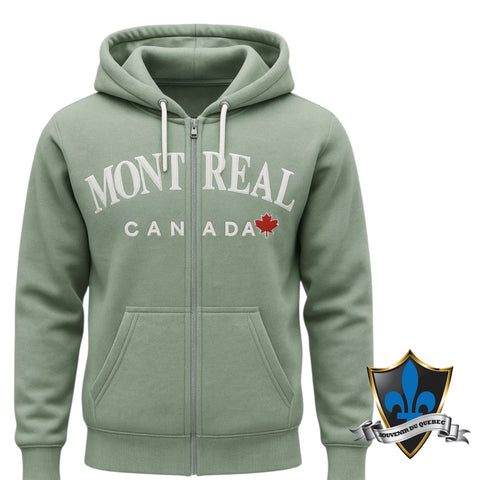 Full zip MONTREAL Hooded embroidery Sweat.