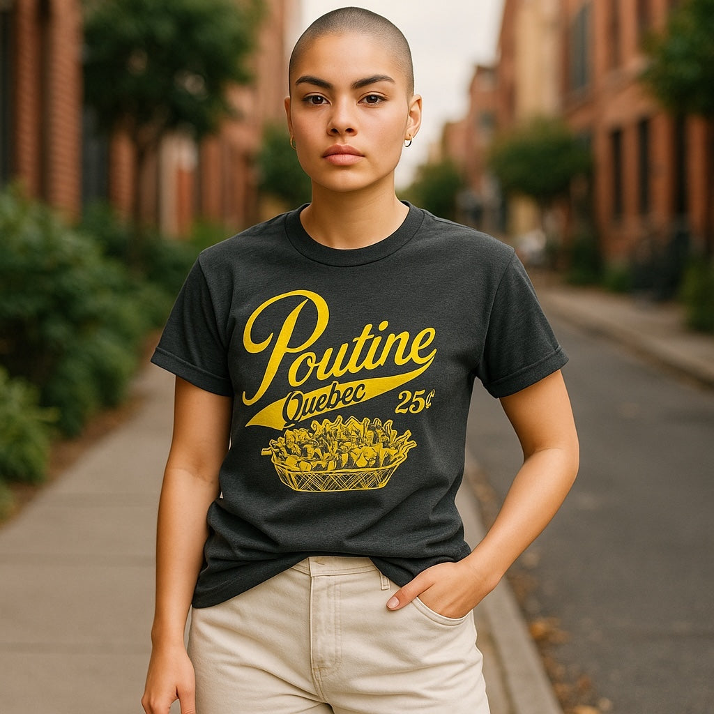 Adult Quebec POUTINE Souvenir T shirt.