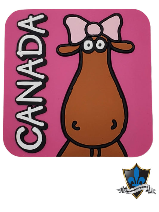 Canda pink  moose Pvc Magnet