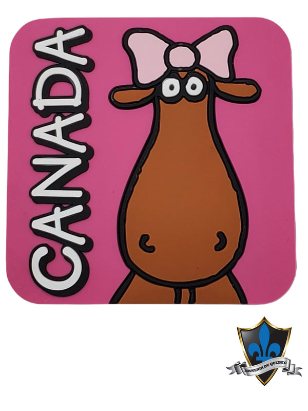 Canda pink  moose Pvc Magnet