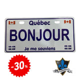 Quebec bonjour License Plate Magnet .