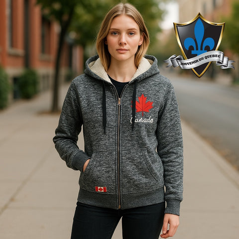 Canada maple leaf warm full zip jacket.
