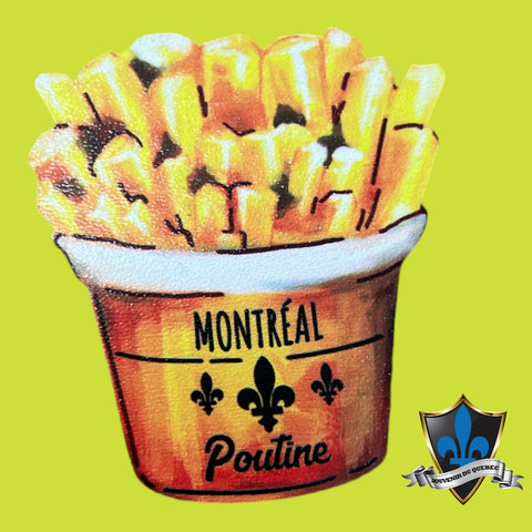 Poutine Montreal wood Magnet.