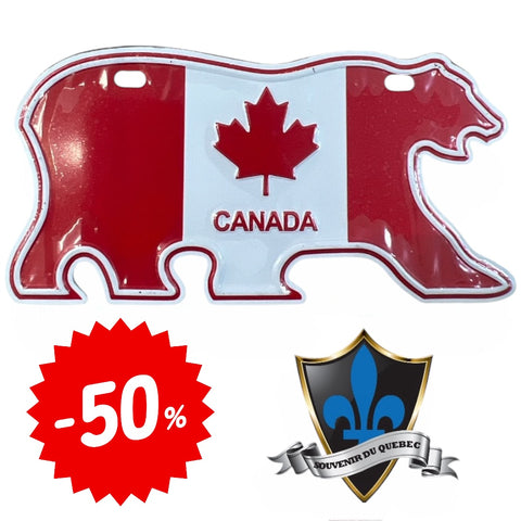 Canada polar bear metal Magnet.